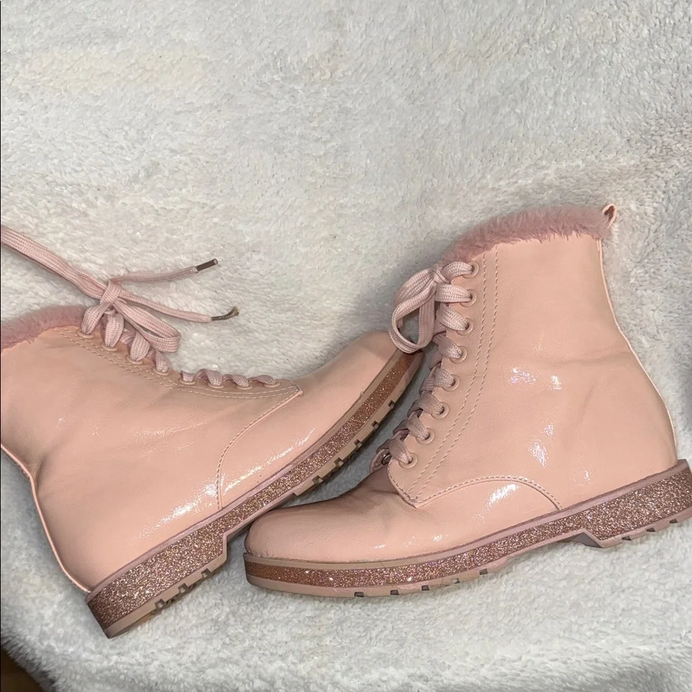 MIA Pink Lace-Up Ankle Boots GIRLS SIZE 4